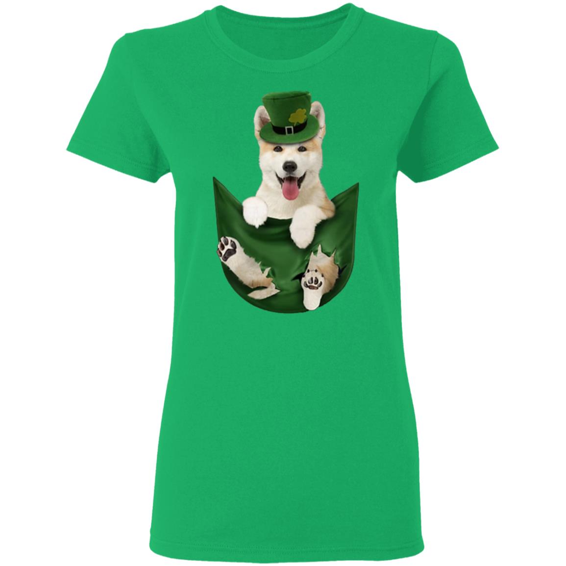 Akita-In-Your-Pocket-St-Patricks-Day-Dog-Lover-T-Shirt-Cotton-Tee-1