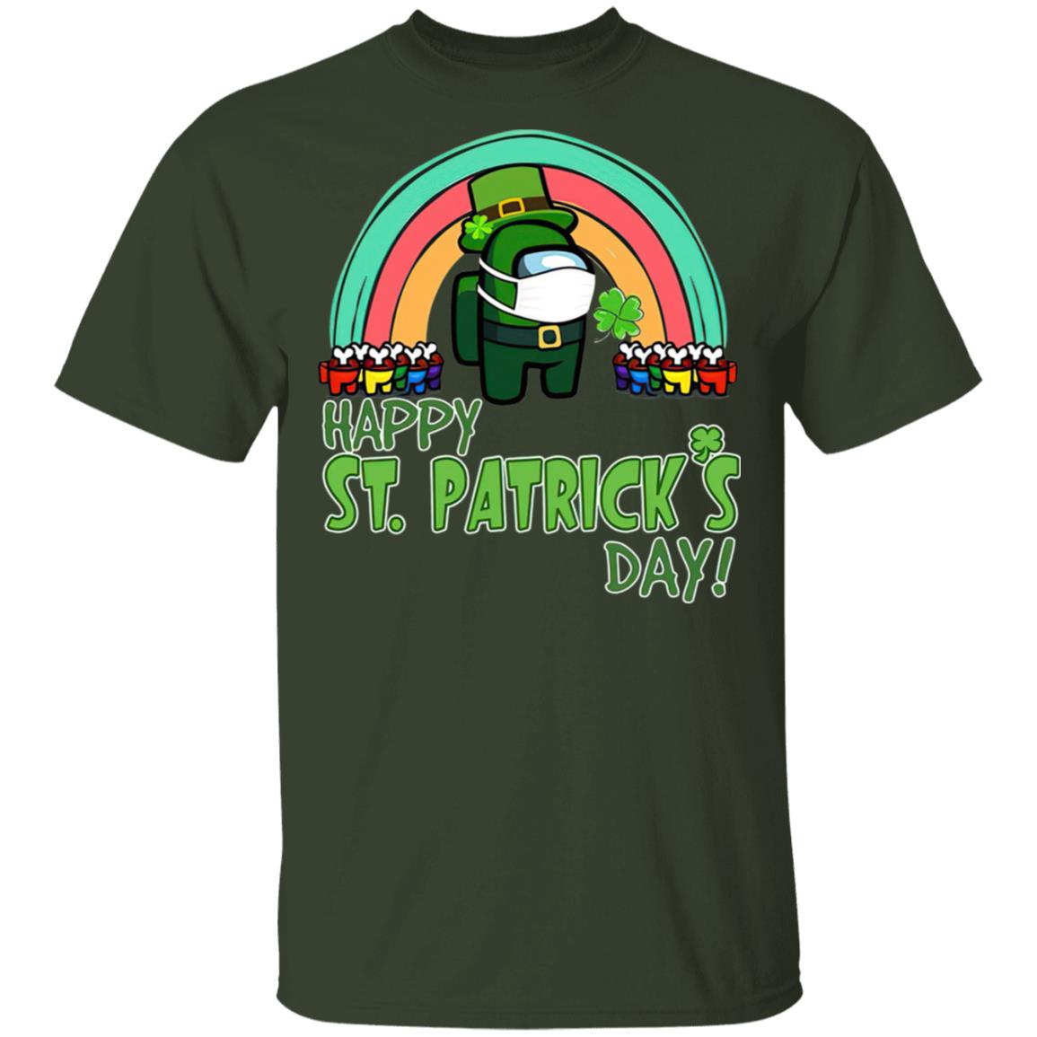 Among-Us-Rainbow-Quarantine-Happy-St.-Patricks-Day-T-Shirt-Cotton-Tee-1