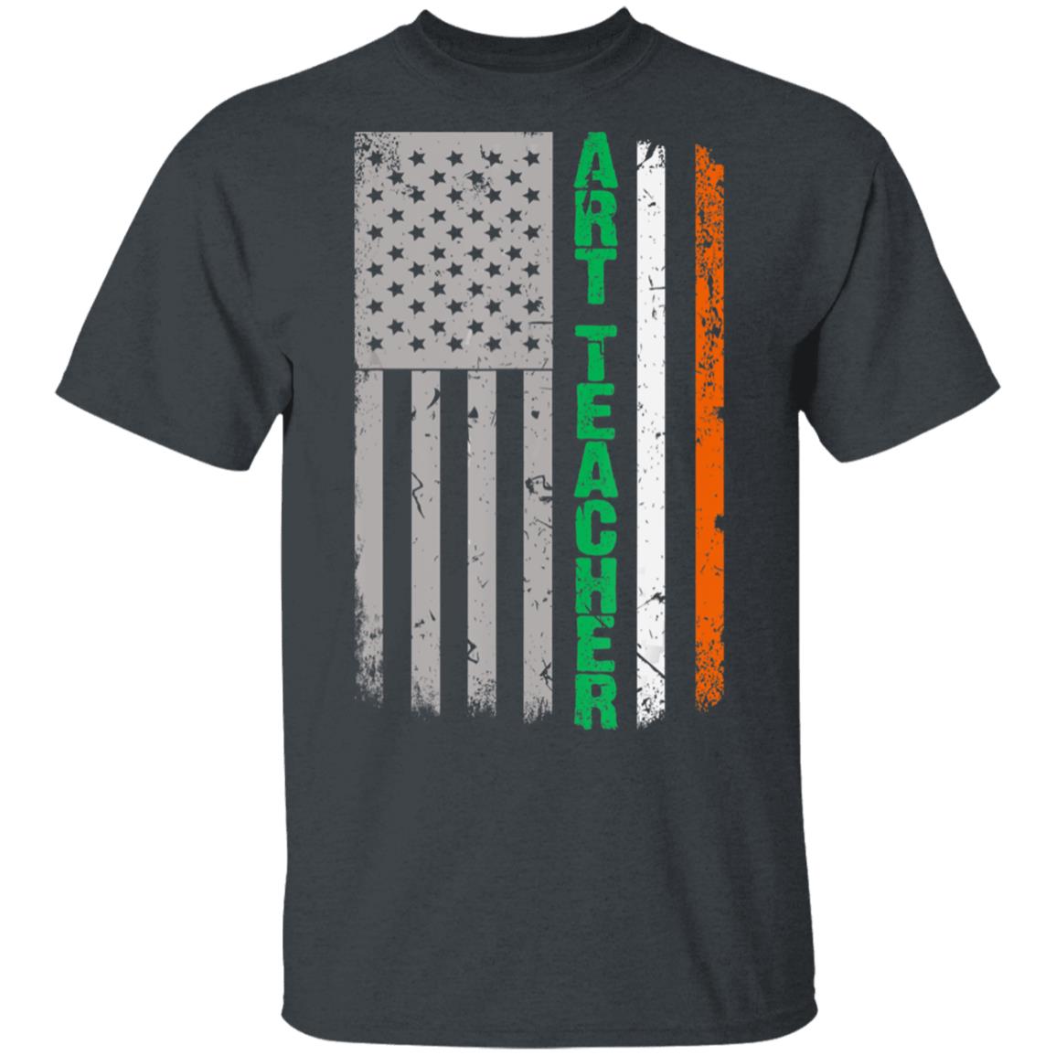 Art-Teacher-Irish-American-Flag-Saint-Patricks-Day-T-Shirt-Cotton-Tee-1