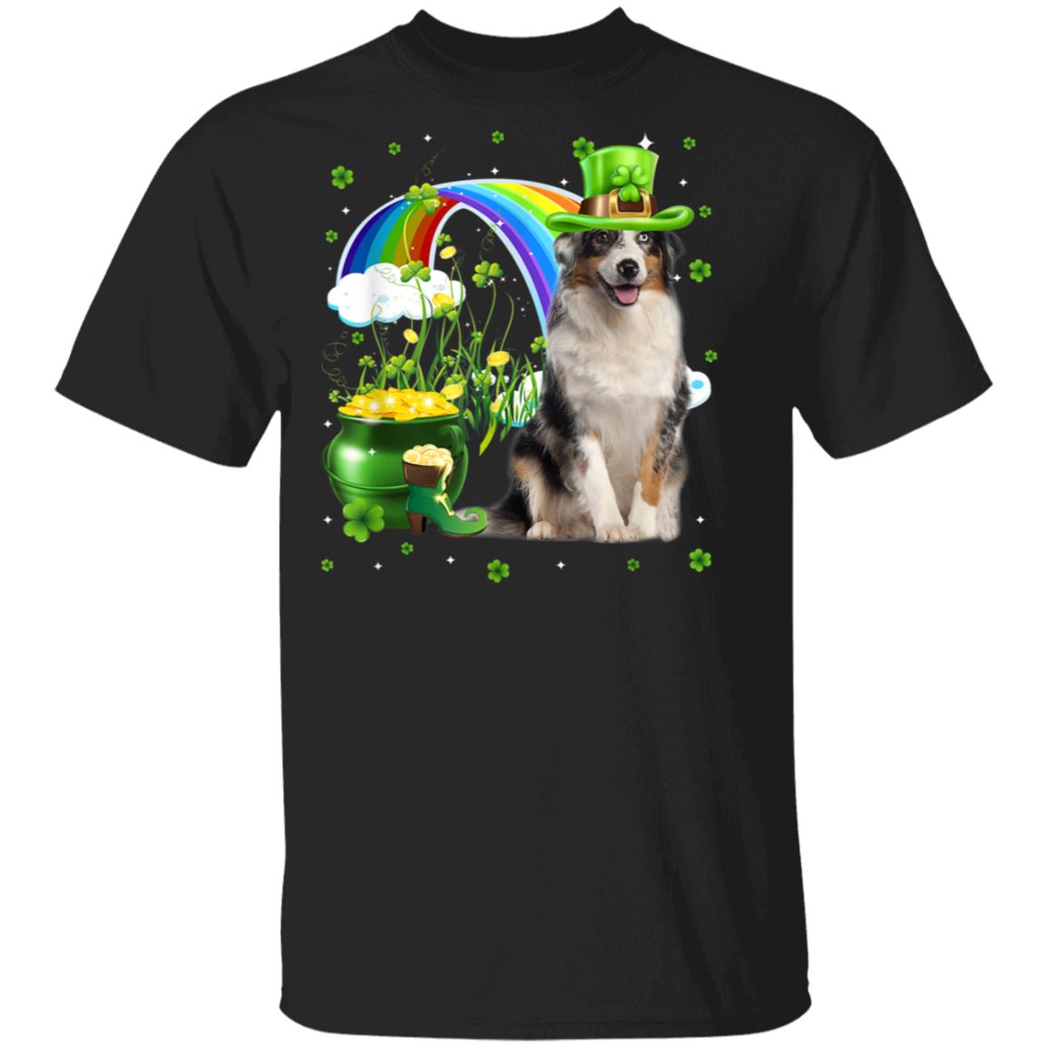 Australian Shepherd St Patricks Day Irish Shamrock Dog T-Shirt