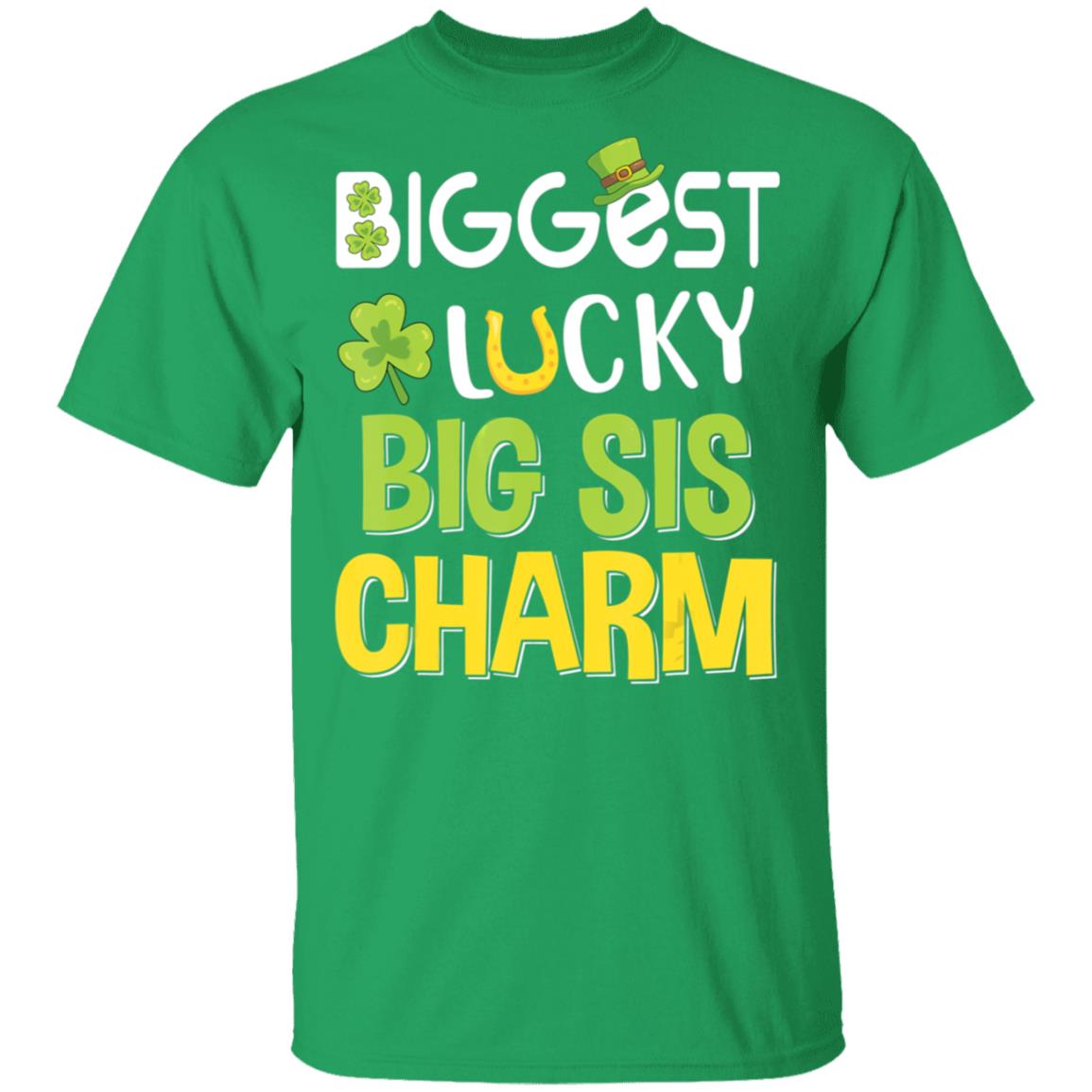 Biggest-Lucky Big Sis Charm Saint Patricks Day T-Shirt