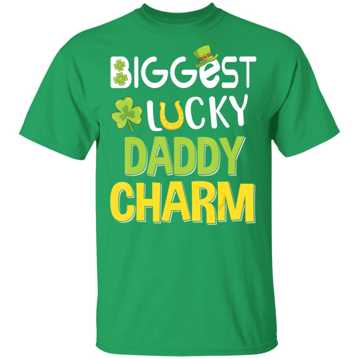 Biggest-Lucky Daddy Charm Saint Patricks Day T-Shirt Cotton Tee