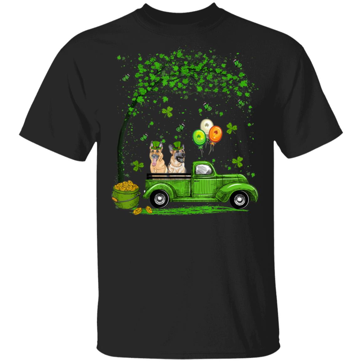 Blue Truck Pickup German Shepherd St Patricks Day Dog Lovers T-Shirt