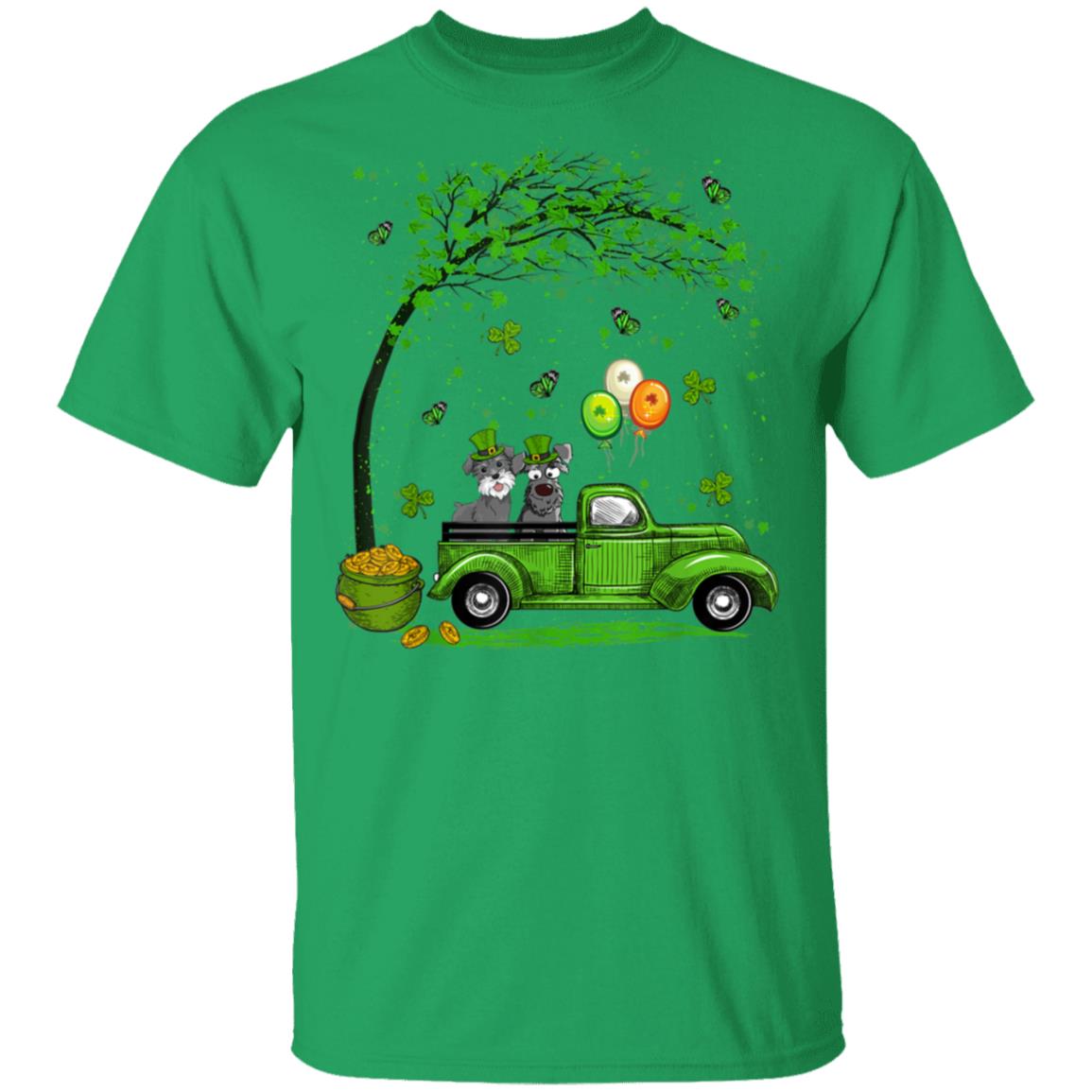 Blue-Truck-Pickup-Schnauzer-St-Patricks-Day-Dog-Lovers-T-Shirt-1