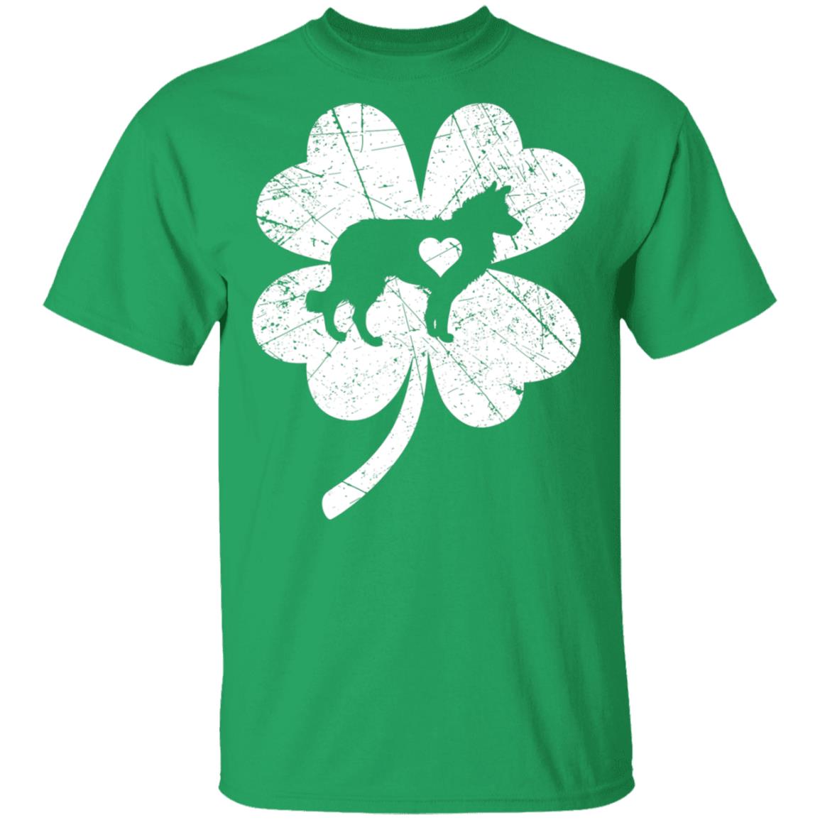 Border Collie In Shamrock Clover St Patricks Day Irish T-Shirt
