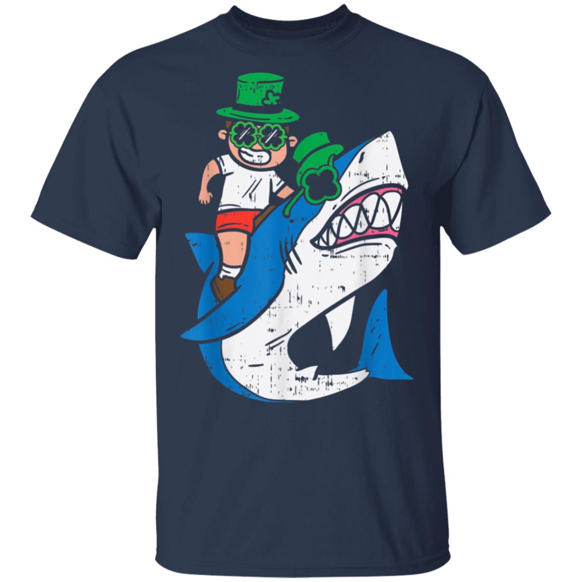Boy-Riding-Irish-Shark-Funny-St-Patricks-Day-Kids-T-Shirt-1