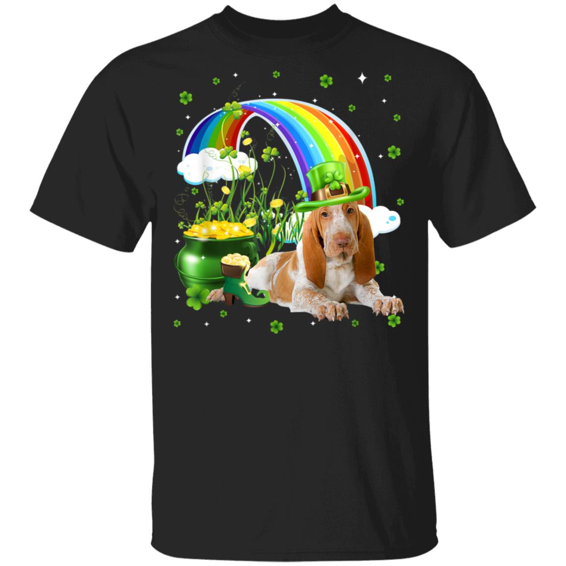 Bracco Italiano St Patricks Day Irish Shamrock Dog T-Shirt