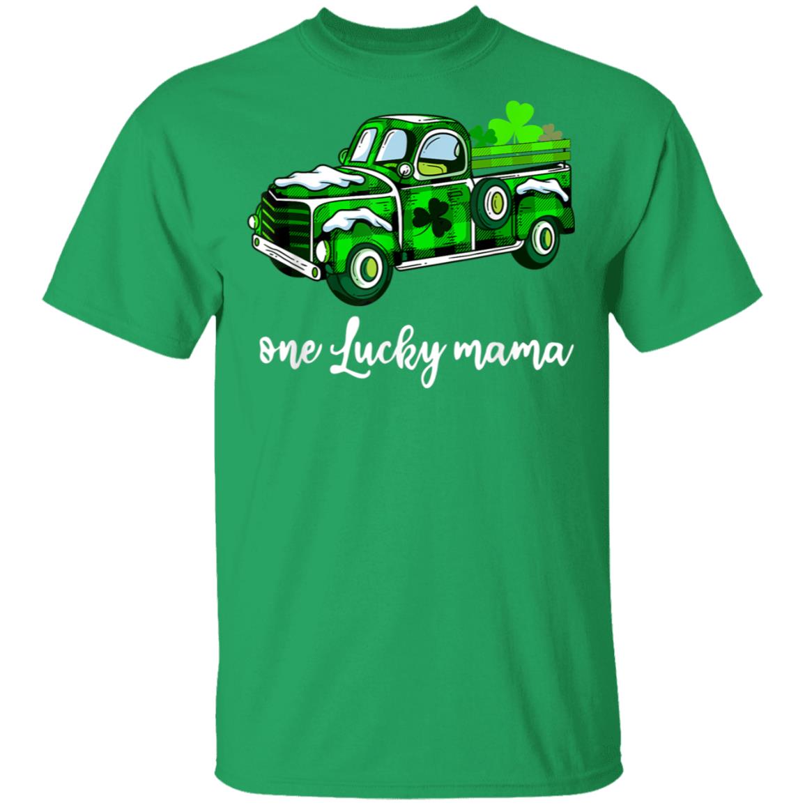 Buffalo-Plaid-Truck-One-Lucky-Mama-Saint-Patricks-Day-T-Shirt-T-Shirt-1