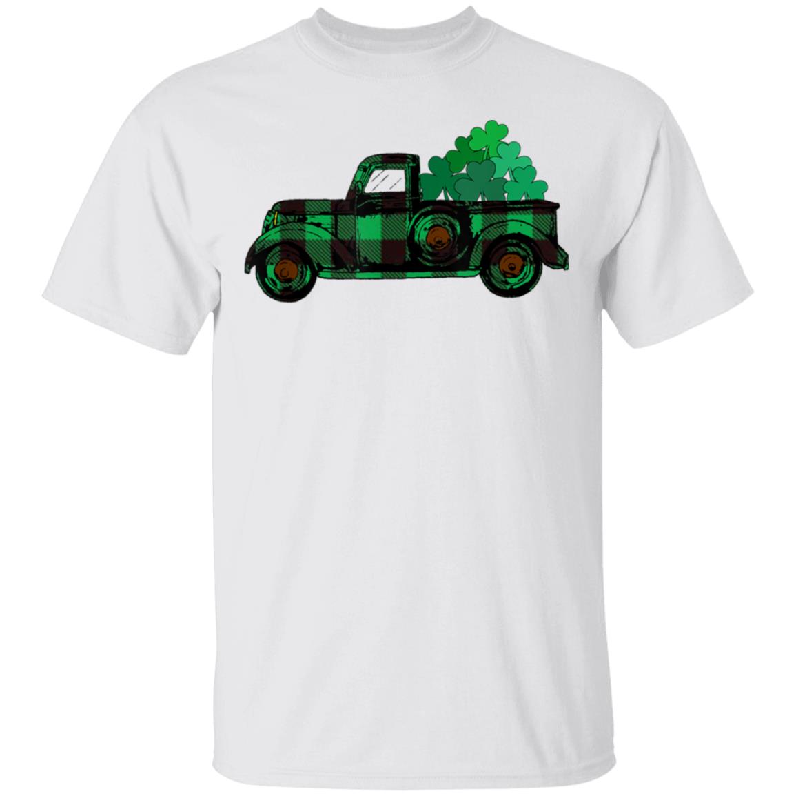 Buffalo Plaid Truck St Patricks Day With Shamrock Be Irish T-Shirt