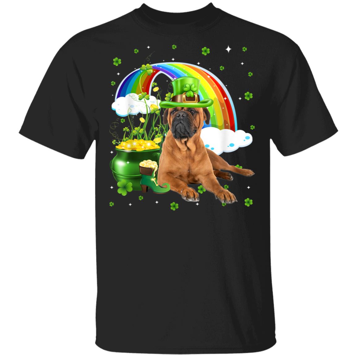 Bullmastiff St Patricks Day Irish Shamrock Dog T-Shirt