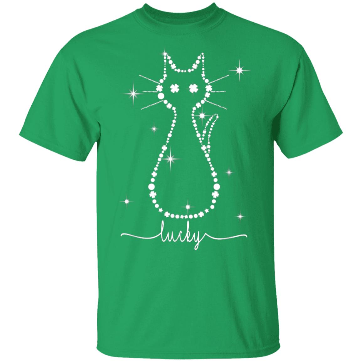 Cat-Irish-Leaf-And-Star-St.-Patrick-Day-Clover-Lucky-Cat-T-Shirt-1