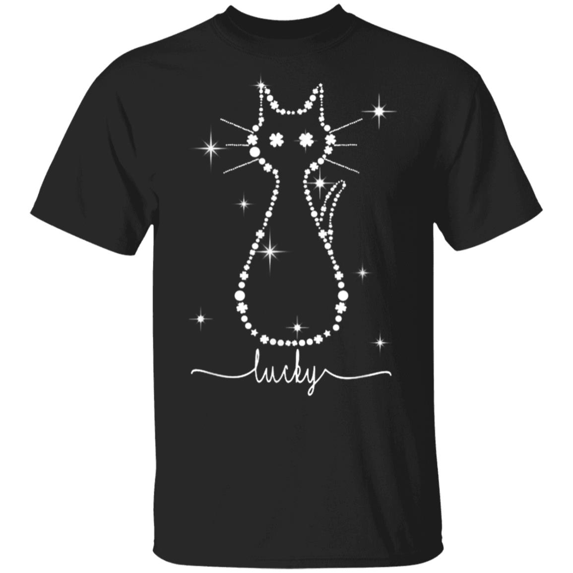 Cat Irish Leaf And Star St. Patrick Day Clover Lucky Cat T-Shirt