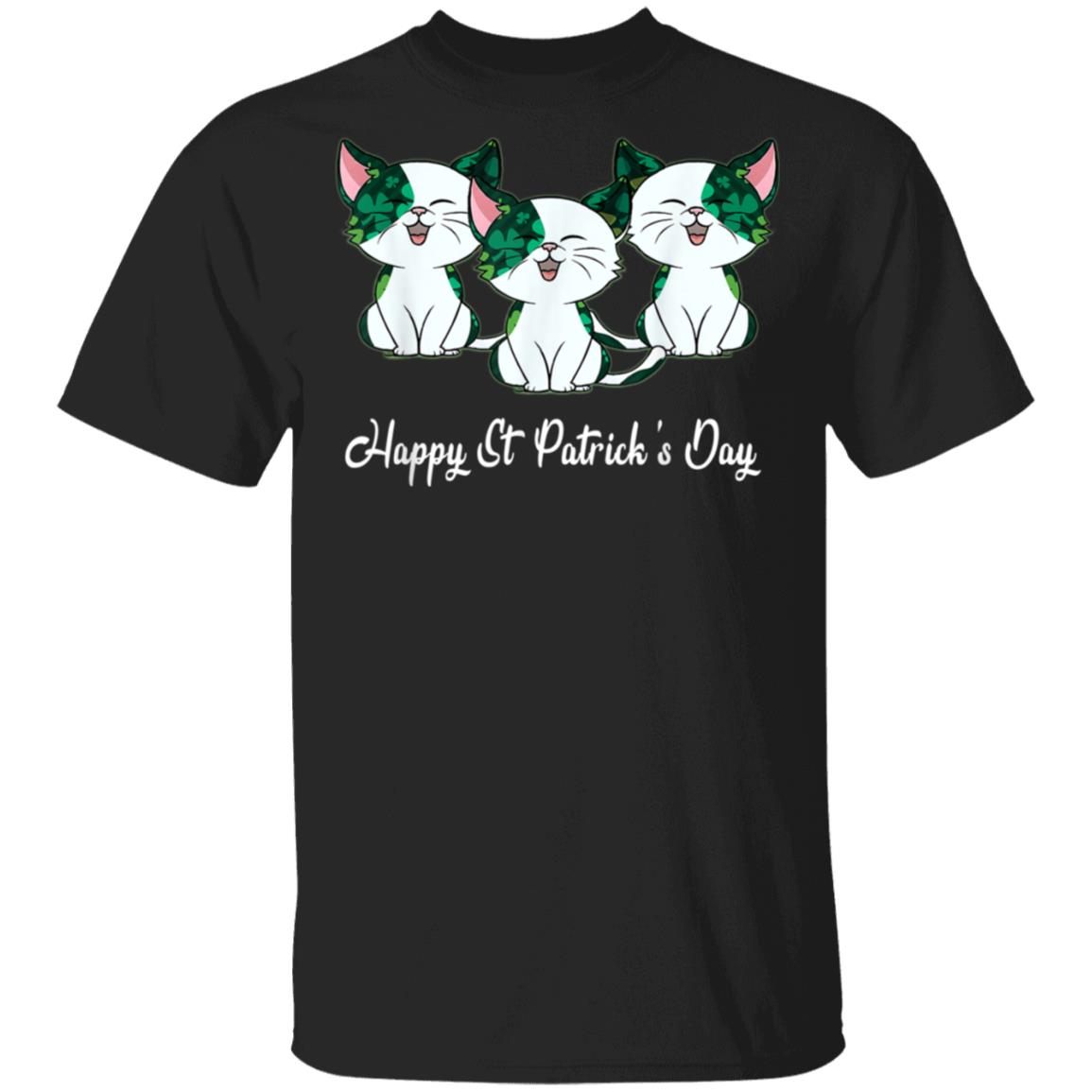 Cat Irish T-Shirt Happy St Patricks Day Shamrock Buffalo T-Shirt