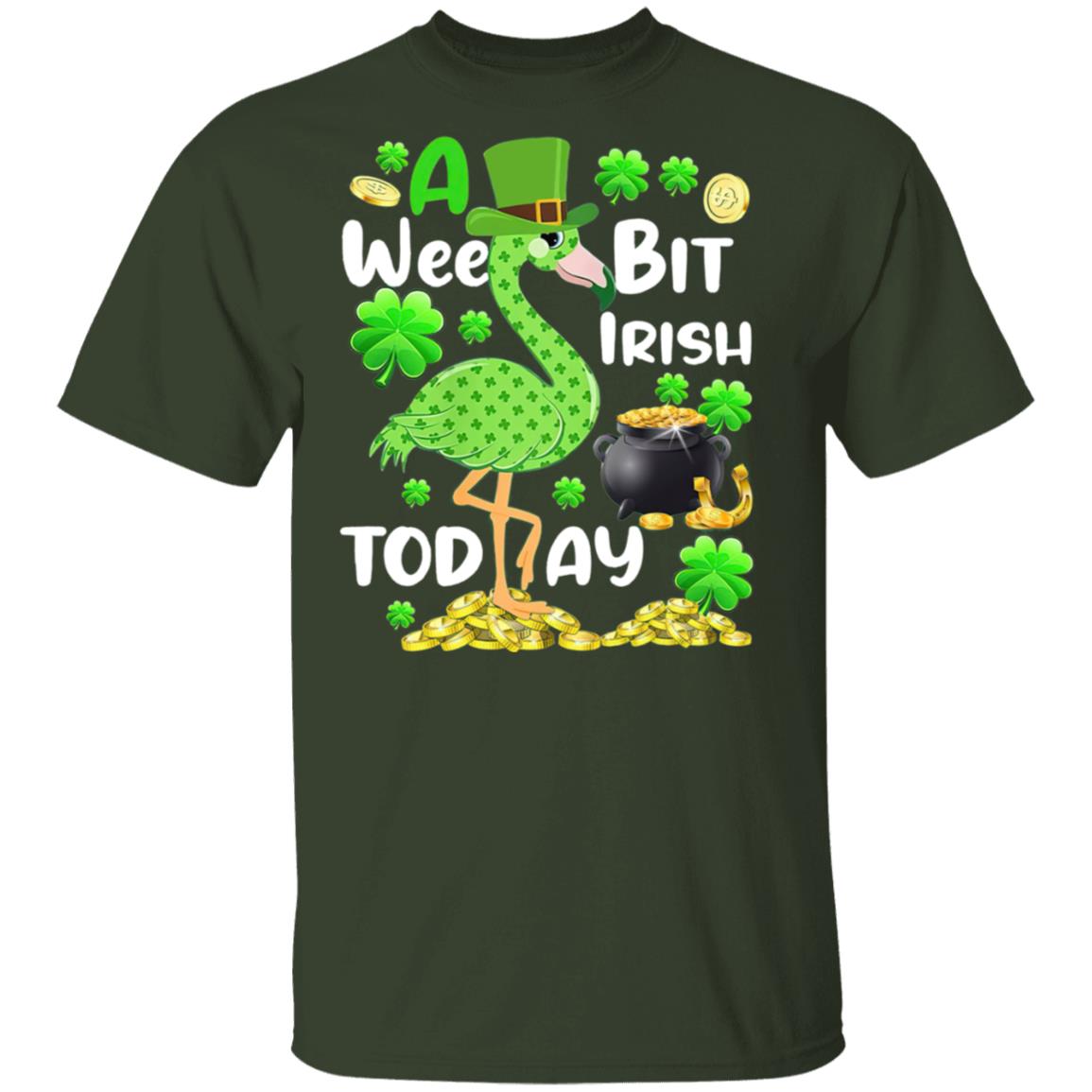 Flamingo-A-Wee-Bit-Irish-Today-Happy-St.-Patricks-Day-Shamrock-T-Shirt-Cotton-Tee-1