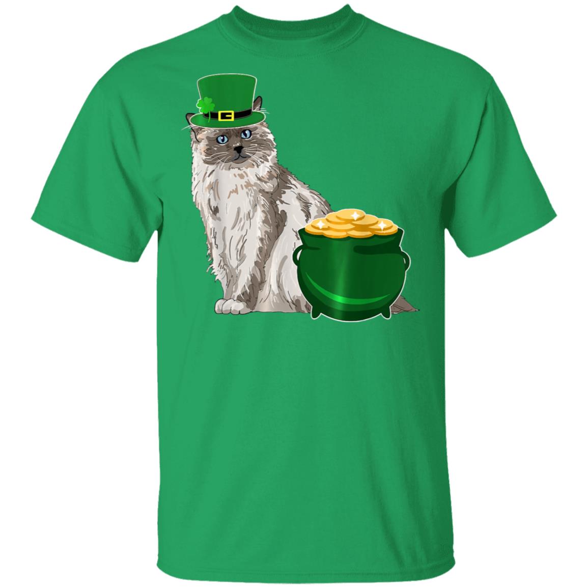 Lucky Birman Cat St Patricks Day T-Shirt
