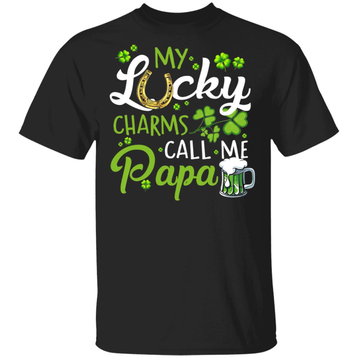Lucky Charms Call Me Papa Mama Happy St. Patrick's Day T-Shirt Cotton Tee