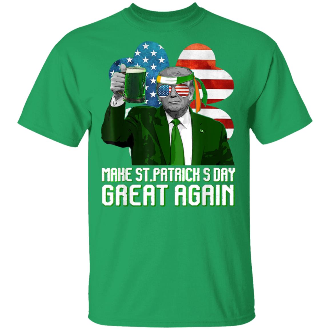 Make-St-Patricks-Day-Great-Again-Trump-Usa-Flag-Shamrock-T-Shirt-1