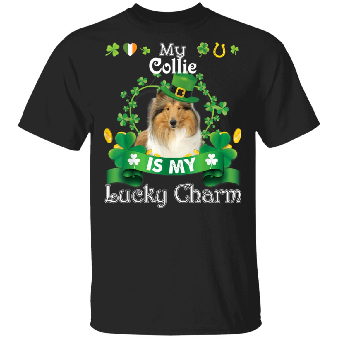My Collie Dog Is Lucky Charm Leprechaun St Patrick Day T-Shirt