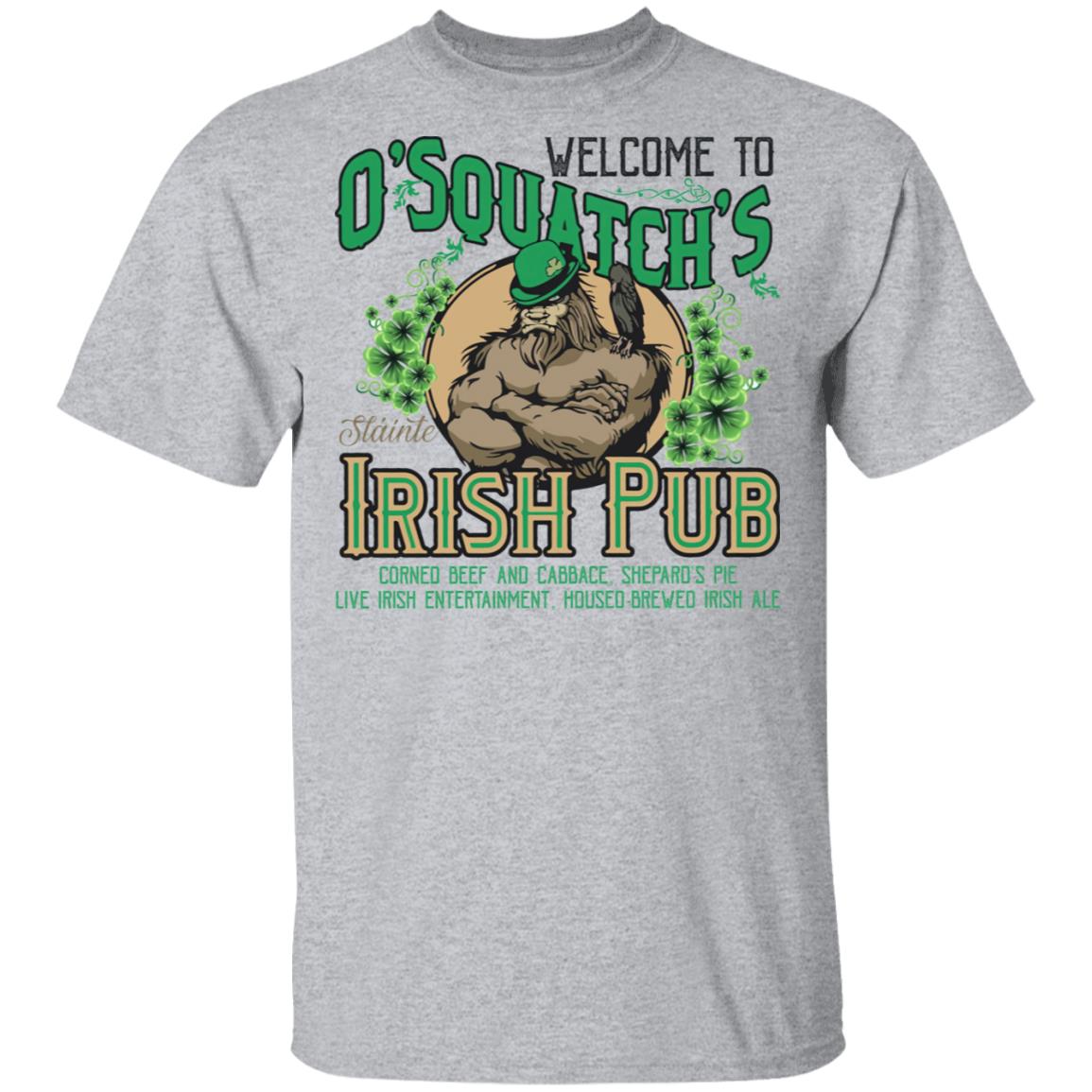 Osquatchs-Slainte-Irish-Pub-Bigfoot-T-Shirt-Cotton-Tee-1