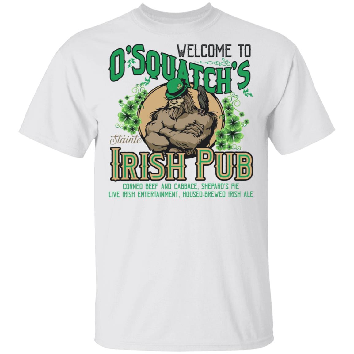 O'squatch's Slainte Irish Pub Bigfoot T-Shirt Cotton Tee