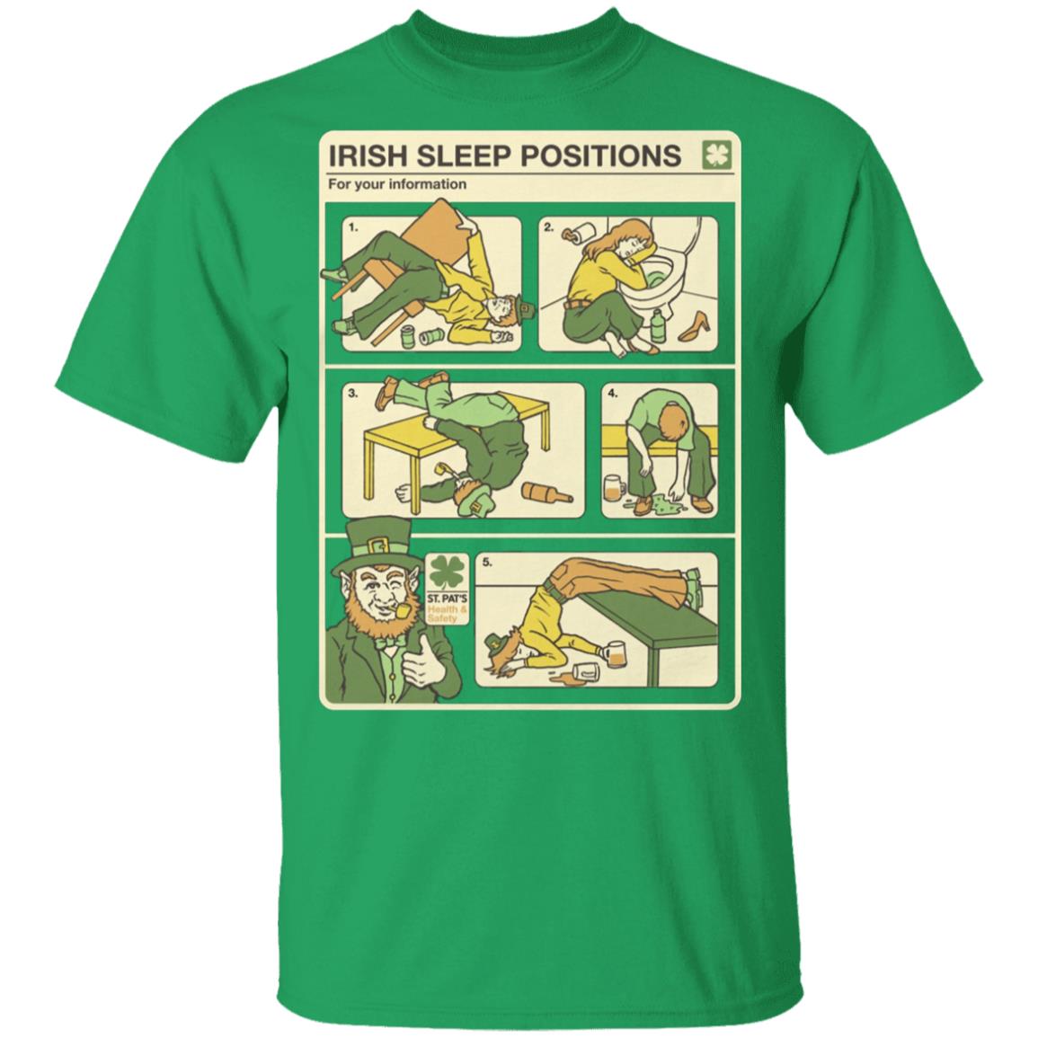 Patricks Day 2020 T-Shirt Cotton Tee - Irish Sleep Position