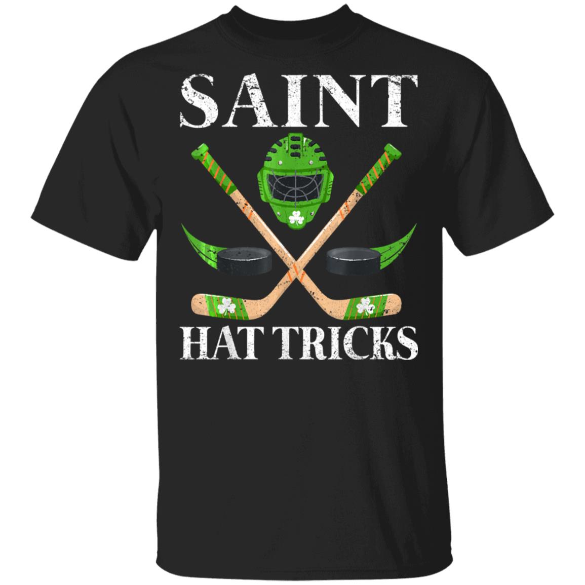Saint Hat Tricks Leprechaun Lover Hockey St Patricks Day T-Shirt Cotton Tee