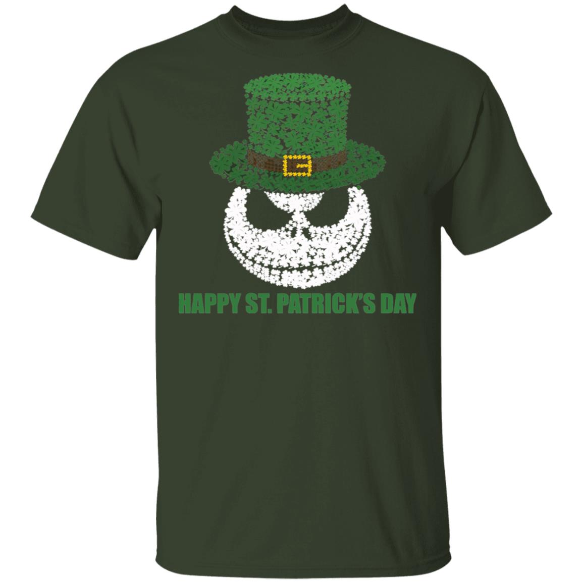 Skellington-Head-Irish-Four-Leaf-Clover-Nightmare-Before-Christmas-Happy-St-Patricks-Day-T-Shirt-Cotton-Tee-1