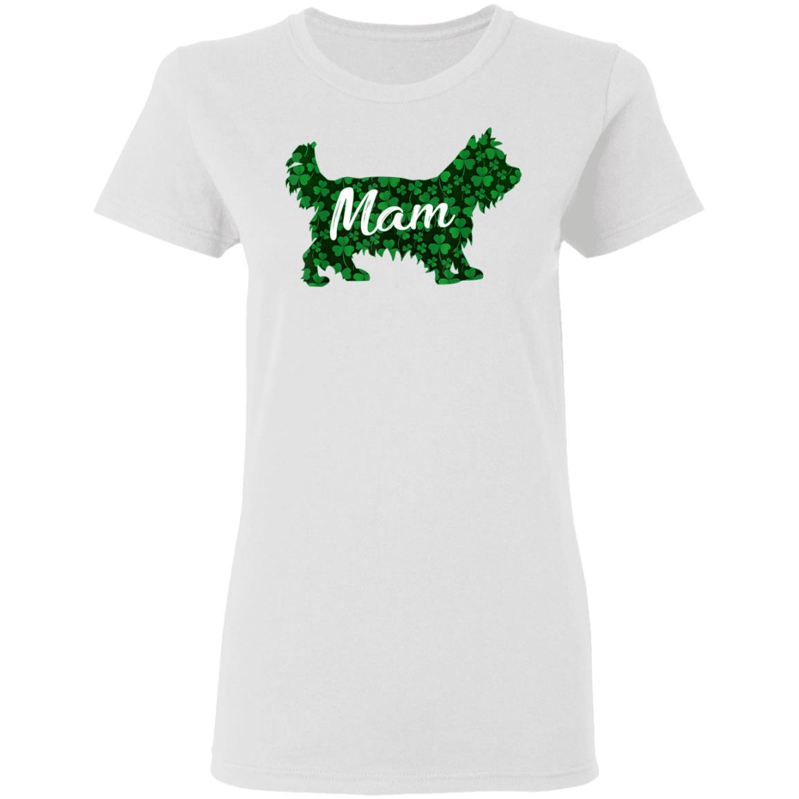 St Patrick Day Shamrock Yorkshire Dog Outfit Mam Irish T-Shirt