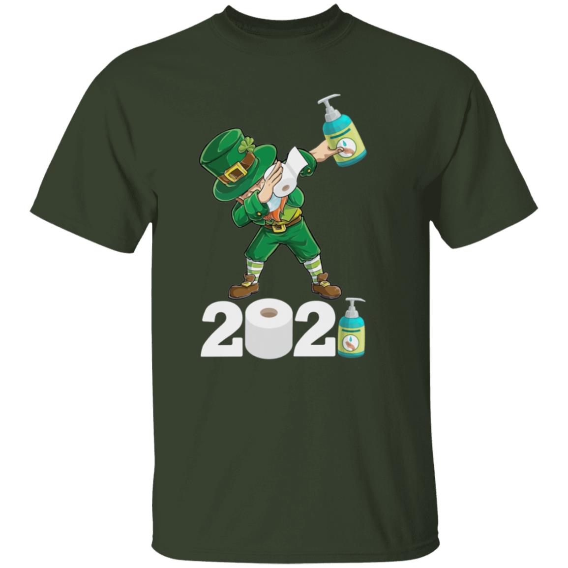 St-Patricks-Day-Dabbing-Leprechaun-Social-Distancing-Toilet-Paper-2021-Quarantine-T-Shirt-Cotton-Tee-1