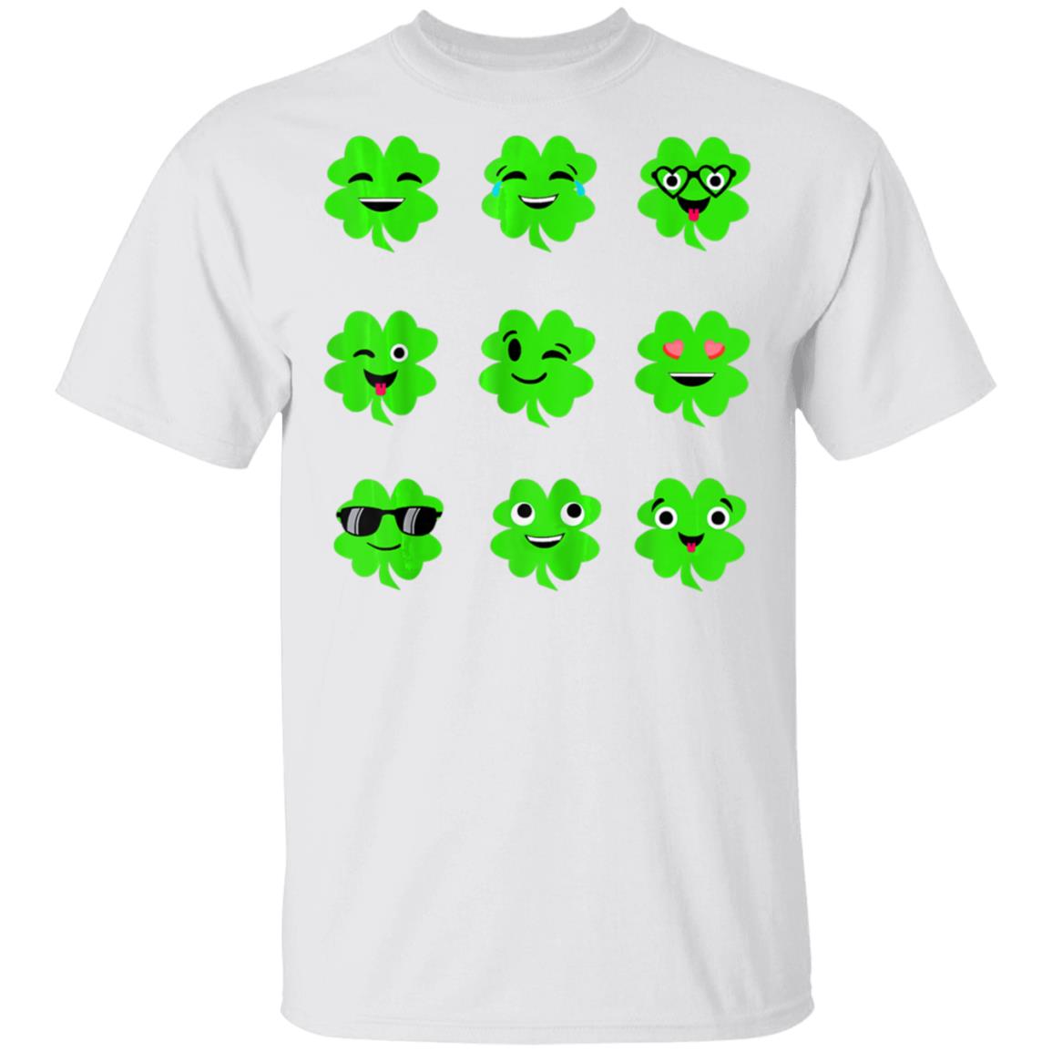 St Patricks Day Irish Emoji Shamrock Boys T-Shirt Cotton Tee