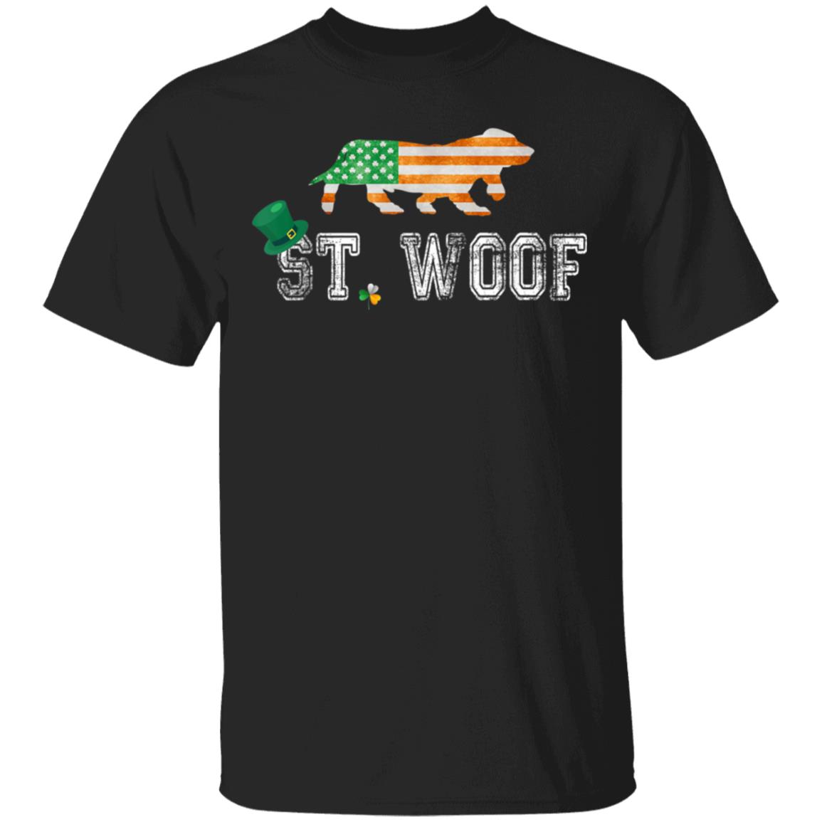 St. Patricks Day Flag American St. Woof Basset Hound Dog T-Shirt