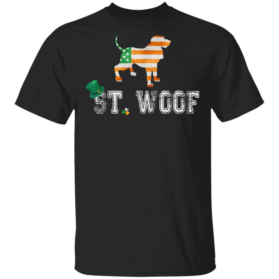 St. Patricks Day Flag American St. Woof Bloodhound Dog T-Shirt