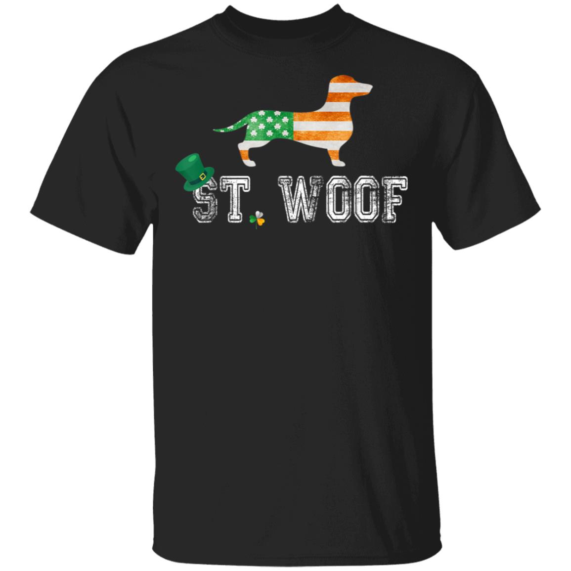 St. Patricks Day Flag American St. Woof Dachshund Dog T-Shirt