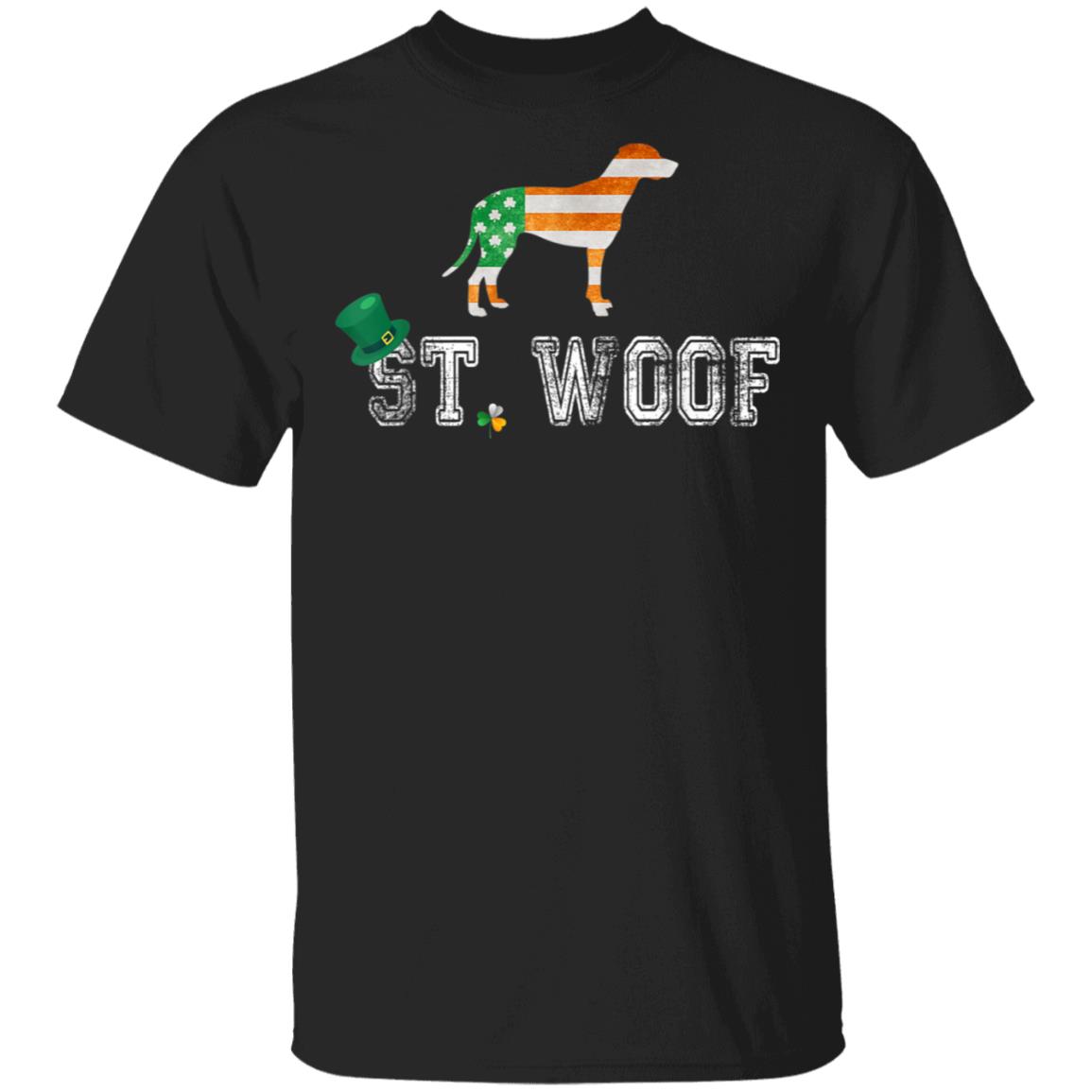 St. Patricks Day Flag American St. Woof Dalmatian Dog T-Shirt